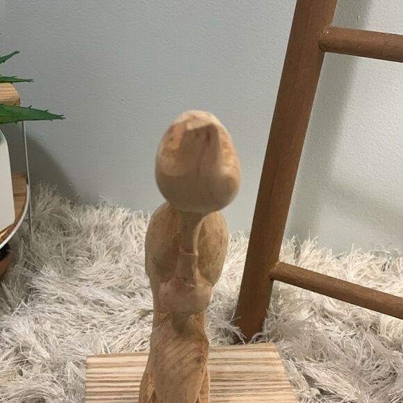 Handcrafted Raw And Unfinished 
Wooden Bird Decor - Picture 10 of 17